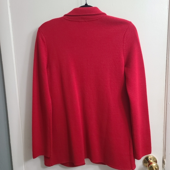 Talbots Red Cardigan with Pockets Relaxed Trendy Stylish Holiday Business Sz XS - Picture 2 of 4